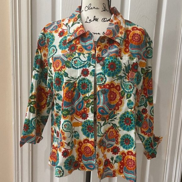 PSYCHEDELIC PAISLEY 60’STYLE JACKET HIPPIE SUMMER OF LOVE VISUAL FEAST OF PRINT - Picture 15 of 15